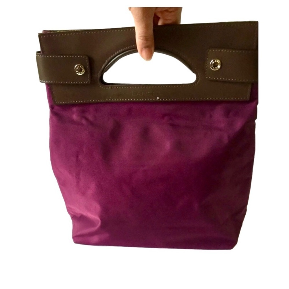 Lancel Convertible Nylon Bag with Leather Trim